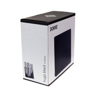 Dorre Veitsimagneetti Musta tuotepakkaus, jossa esillä tuotekuva ja veitsien säilytysominaisuudet, sopii moderniin keittiöön.