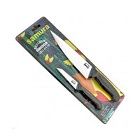 Samura BUTCHER veitsisetti - 2 osaa myyntipakkauksessa, sisältää AUS-8 teräksiset kokki- ja kuorintaveitset värikkäässä pakkauksessa.